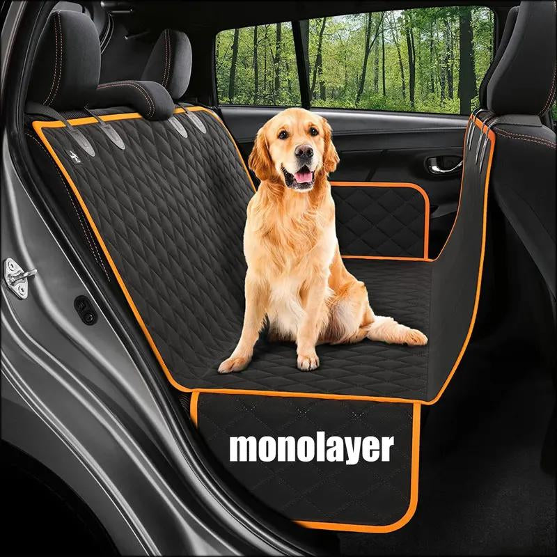 Waterproof Car Seat Cover for Pets – Hard Board, Non-Slip, Easy to Clean, Perfect for Dogs and Cats (Orange)