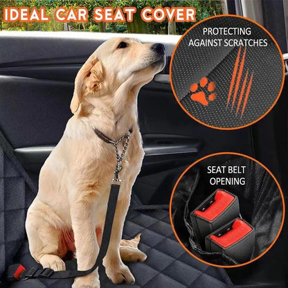 Waterproof Car Seat Cover for Pets – Hard Board, Non-Slip, Easy to Clean, Perfect for Dogs and Cats (Orange)