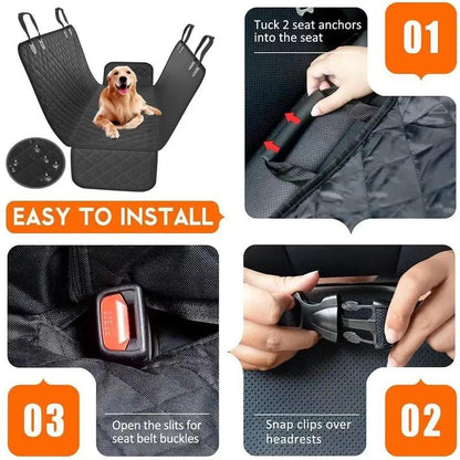 Waterproof Car Seat Cover for Pets – Hard Board, Non-Slip, Easy to Clean, Perfect for Dogs and Cats (Orange)